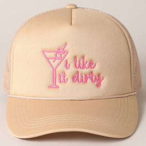 Cocktail Texts Embroidery Mesh Back Trucker Hat