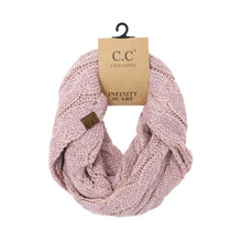 Load image into Gallery viewer, Metallic Cable Knit CC Infinity Scarf SF800MET
