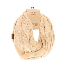 Load image into Gallery viewer, Solid Cable Knit CC Infinity Scarf