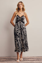 Load image into Gallery viewer, Flora Lace Trim Satin Midi Dress