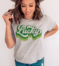 Load image into Gallery viewer, St Patricks Day - Lucky Retro T-Shirt