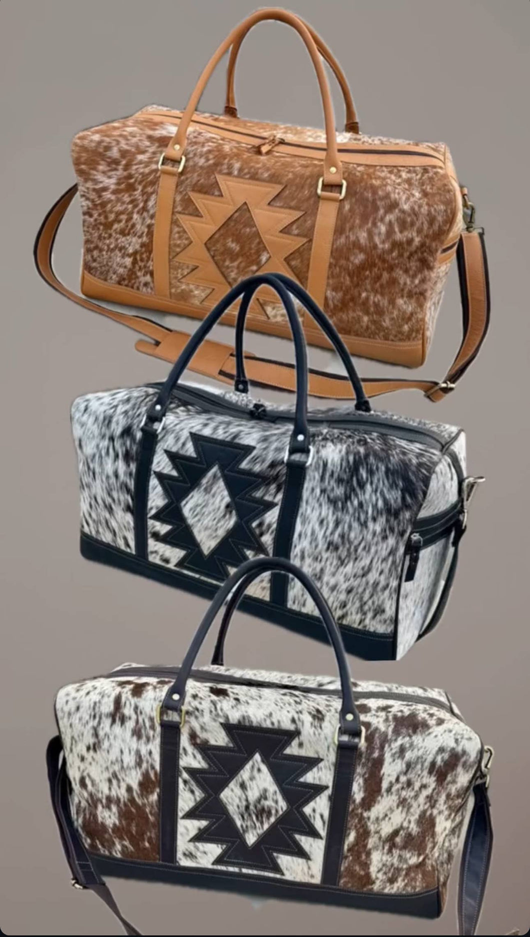 AZTEC Leather Weekender Travel Duffel