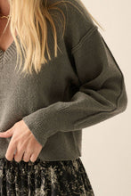 Load image into Gallery viewer, Sophie Exposed-Seam V-Neck Sweater