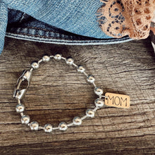 Load image into Gallery viewer, Hand Stamped MOM or MAMA Brass Tag Bracelet