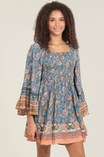 Load image into Gallery viewer, BELL FLARE SLEEVES SMOCKED BODICE DRESS