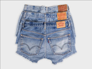 Low-Rise Upcycled Denim Shorts - Original