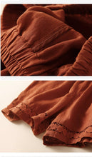 Load image into Gallery viewer, Floral crochet lace patchwork cotton linen shorts