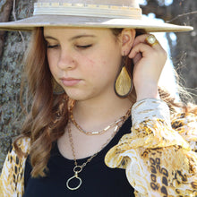 Load image into Gallery viewer, Large Woven Teardrop Earrings in Mustard 206a