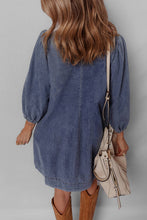 Load image into Gallery viewer, Candy Pleated Denim Mini Dress