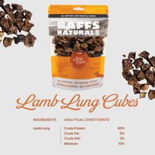 Load image into Gallery viewer, All-Natural Premium Lamb Lung Cubes Dog Chews (7oz Bag)