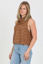 Load image into Gallery viewer, COWL NECK SLEEVELESS SWEATER TOP
