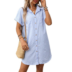 Tandy Striped Shirt Dress