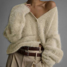 Load image into Gallery viewer, Willow Cozy Faux Mink Cardigan Sweater