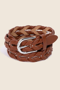 Chic Faux Leather Braided Belt