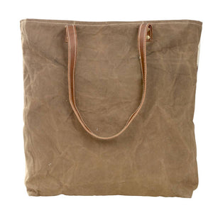 Toby Tote With Batic Front And Cowhide Sides