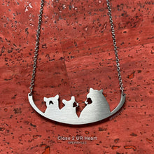 Load image into Gallery viewer, Three Bears Silhouette Stainless Steel Necklace
