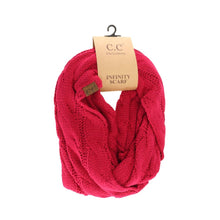 Load image into Gallery viewer, Solid Cable Knit CC Infinity Scarf