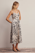 Load image into Gallery viewer, Flora Lace Trim Satin Midi Dress