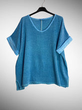 Load image into Gallery viewer, Italian Cotton Linen Rolled Sleeve T-shirt