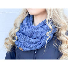 Load image into Gallery viewer, Metallic Cable Knit CC Infinity Scarf SF800MET