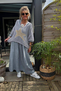 French Cotton Knit Sweater with Star
