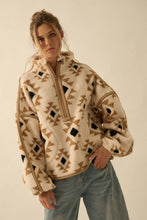 Load image into Gallery viewer, Geo-Print Sherpa Fleece Half-Zip Pullover