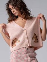 Load image into Gallery viewer, Western Horse V Neck Cropped Cardigan