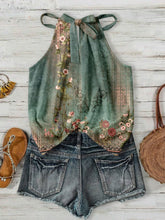 Load image into Gallery viewer, Boho Ditsy Floral Halter Neck Camisole Summer Tank Top