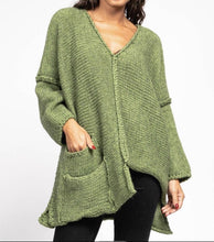 Load image into Gallery viewer, Asymmetric Oversized Sweater with Pocket - made in Italy