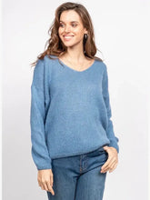Load image into Gallery viewer, V-neck Mohair Sweater Grey