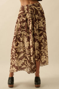 Floral Tiered Maxi Skirt
