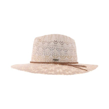 Load image into Gallery viewer, Horseshoe Lace Knit with Braided Suede Trim C.C Panama Hat K