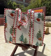 Load image into Gallery viewer, Holiday Quilted Cotton Tote