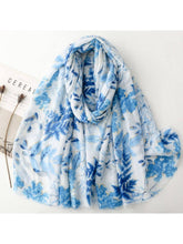 Load image into Gallery viewer, Scarvii - Leaf Print Long Thin Scarf