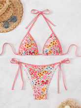Load image into Gallery viewer, Boho Print Lace-Up Bikini Swimsuit