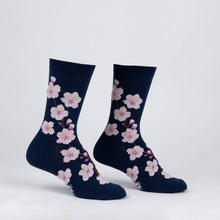 Load image into Gallery viewer, Women&#39;s Crew Sock: Cherry Blossoms