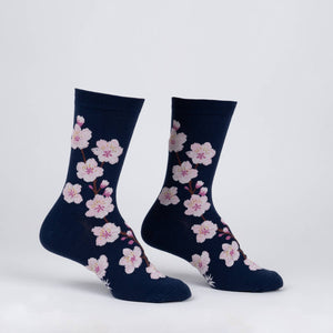 Women's Crew Sock: Cherry Blossoms
