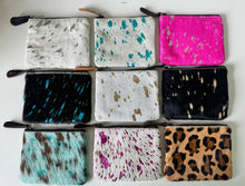 Load image into Gallery viewer, Western Cowhide Zip Pouch