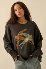 Load image into Gallery viewer, Flying Birds Waffle-Knit Vintage-Wash Sweatshirt