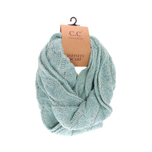 Load image into Gallery viewer, Metallic Cable Knit CC Infinity Scarf SF800MET