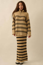 Load image into Gallery viewer, Tandy Striped Knit Quarter-Zip Sweater