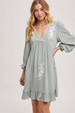 Load image into Gallery viewer, FLOUNCY RUFFLED DRESS EMBROIDERED