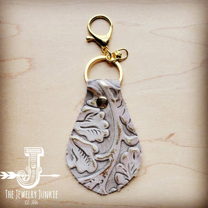 Embossed Leather Women's Keychain