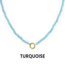 Load image into Gallery viewer, Semi Precious Natural Stone Charm Keeper Necklace