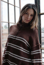 Load image into Gallery viewer, Tandy Striped Knit Quarter-Zip Sweater