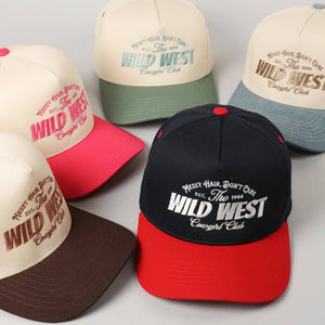 Messy Hair Wild West Cowgirl Club Embroidery Hat