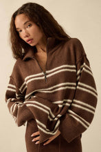 Load image into Gallery viewer, Tandy Striped Knit Quarter-Zip Sweater