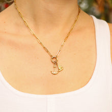 Load image into Gallery viewer, Paperclip Charm Necklace 18k gold PVD