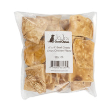 Load image into Gallery viewer, Beef Cheek Chips Dog Treats - Chicken Flavor Basted (4”x4”)