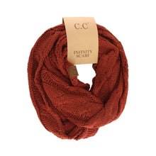 Load image into Gallery viewer, Solid Cable Knit CC Infinity Scarf